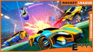 Banner Rocket League carreras y fútbol con coches.